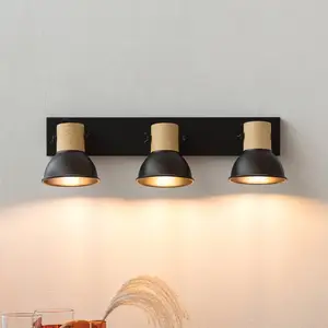 Lindby Bosko spot, noir, à trois lampes, long pas cher