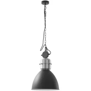 Lucande suspension Kaeloria, noir/argent, aluminium, Ø 35 cm pas cher