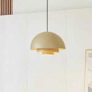 Lucande Nymara suspension LED, beige, aluminium, Ø 40 cm pas cher