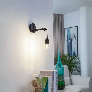 Comparateur de prix : Applique murale Lindby Elira, noir, métal, Ø 10 cm, E27
