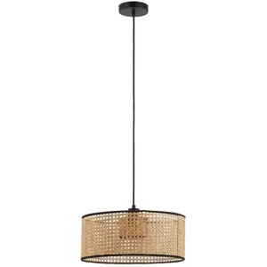 Lindby Suspension à intensité variable 'Otso' en bois pour salon & salle à manger pas cher