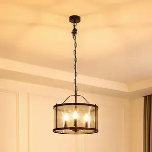 LUCANDE Suspension à intensité variable 'Eryk' en métal pour salon & salle à manger pas cher