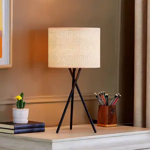 Lindby lampe à poser Soula, Ø 26 cm, beige, plastique, E27 pas cher