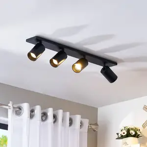 Arcchio spot Brinja, noir, 65 cm de long, Ø 7 cm, 4 lampes. pas cher