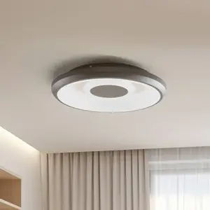 Lindby Smart Lynden Plafonnier LED Ø 48cm noir RVB Tuya pas cher