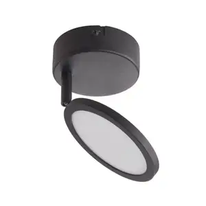 Lindby spot LED Manel, noir, fer, hauteur 18 cm pas cher