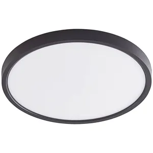 Lindby Plafonnier LED Pravin, Ø 30 cm, intensité variable, noir pas cher
