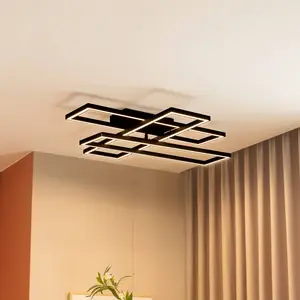 LUCANDE Led Plafonnier à intensité variable 'Tjado' en métal pour salon & salle à manger pas cher