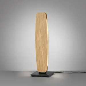 Quitani lampe de table LED Persida, hauteur 50 cm, chêne, 2.700 K pas cher