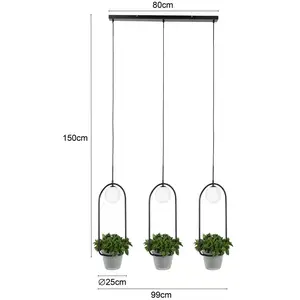 LINDBY Suspension à intensité variable 'Orna' en métal pour salon & salle à manger pas cher