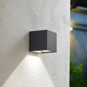 Comparateur de prix : Prios Applique solaire LED Lius, hauteur 15 cm, détecteur de mouvement