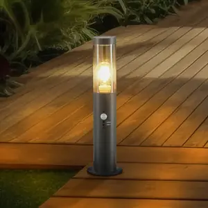 Comparateur de prix : Lindby, lampe pour socle Statius, anthracite, fer, détecteur, 45 cm