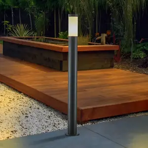 Lindby, borne lumineuse Statius, anthracite/opale, fer, 100 cm pas cher