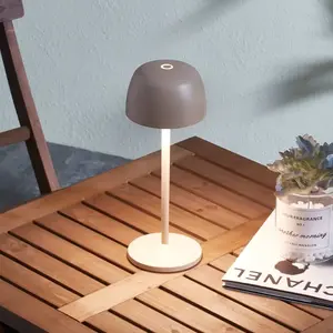 Comparateur de prix : Lindby Lampe à poser LED rechargeable Arietty, 27 cm, beige, aluminium