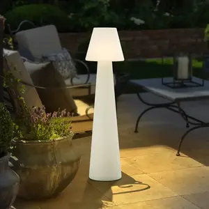 Lucande, luminaire de terrasse Gauri, blanc, hauteur 107 cm, IP65Vendu parluminaire