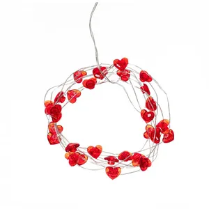 Lindby guirlande lumineuse LED Titciana, coeur, Saint-Valentin, 320 cm pas cher