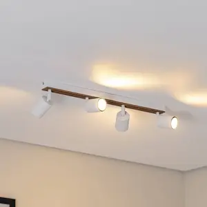 Envostar Tino spot plafond à 4 lampes blanc/boisVendu parluminaire