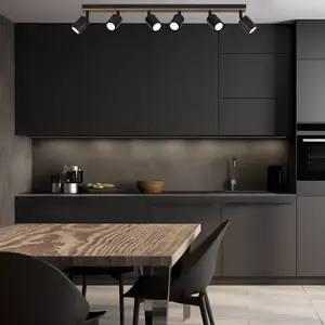 Envostar Tino spot plafond à 6 lampes noir/boisVendu parluminaire