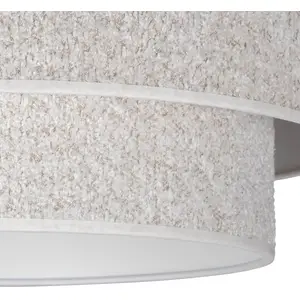 Euluna plafonnier Boucle, écru, textile, Ø 45 cm, à 1 lampe pas cher
