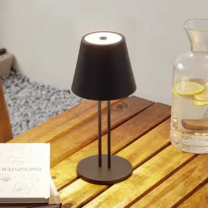 Comparateur de prix : Lindby lampe de table LED rechargeable Janea TWIN, noir, métal