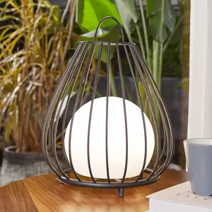 Comparateur de prix : Lindby Lampe solaire LED Kelda, noire, métal, 38 cm, à intensité variable