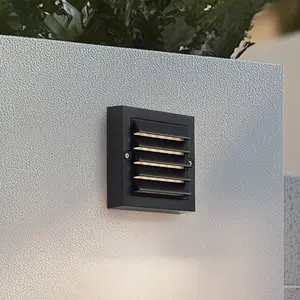 Comparateur de prix : Lindby, applique d'extérieur LED Muro, noire, PC, lot de 2