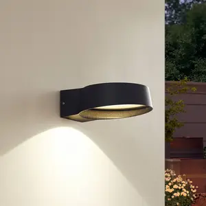 Comparateur de prix : Lindby, applique d'extérieur LED Jesiba, anthracite, aluminium, Ø 16 cm