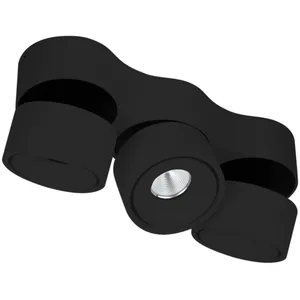 Arcchio Plafonnier LED Rotari, lentilles, à 3 lampes, noir pas cher