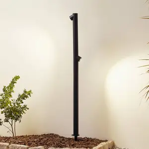 Comparateur de prix : Lindby Borne lumineuse LED Luzian, hauteur 120cm, noir, piquet de terre