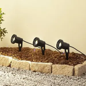 Comparateur de prix : Lampe sur piquet Thorgal de Lindby, Ø 9,8 cm, noire, lot de 3