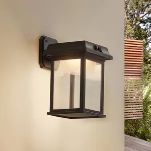Comparateur de prix : Applique murale LED solaire Lindby Latarka, hauteur 27,5 cm, capteur