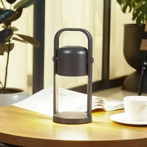 Lindby lampe à poser LED rechargeable Kalevi, noir, aluminium, CCT pas cher