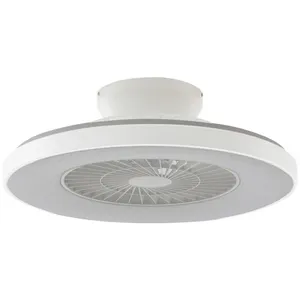 Lindby Smart Ventilateur de plafond LED Paavo, argenté, silencieux, Tuya