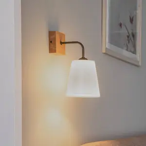 Envostar Risco applique à 1 lampe, tissu blanc pas cher