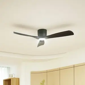 Lucande Smart ventilateur de plafond LED Moneno, noir, DC, Tuya pas cher