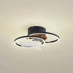 Comparateur de prix : Lindby Ventilateur de plafond LED Lomana, noir, silencieux, CCT