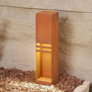 Comparateur de prix : Lucande, luminaire pour socle LED Oxido, couleur rouille, acier Corten