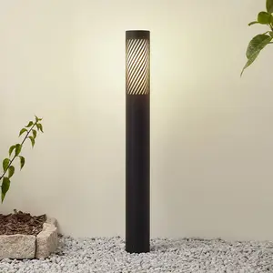 Comparateur de prix : Borne lumineuse Lindby Lurinda, noir, aluminium, Ø 10,5 cm