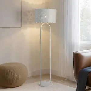 Comparateur de prix : Lindby lampe sur pied Aralena, blanc, métal