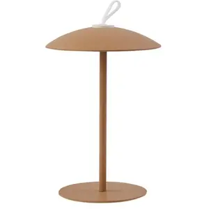 Comparateur de prix : Lindby lampe à poser LED rechargeable Kanani, marron, intensité variab...