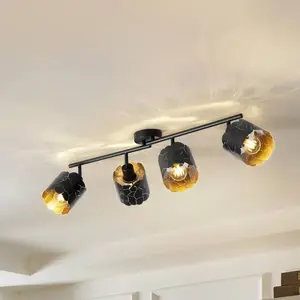LINDBY Plafonnier à intensité variable 'Aralena' en métal pour salon & salle à manger pas cher