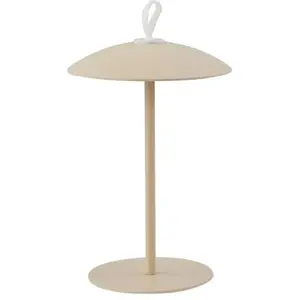 Comparateur de prix : Lindby Lampe à poser LED rechargeable Kanani, crème, intensité variabl...