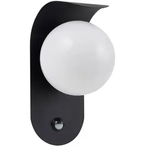 Applique d'extérieur LED Lindby Lacie, capteur, noir/blanc pas cher