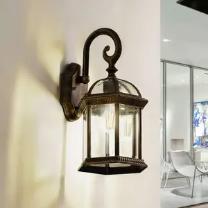 Lindby, applique d'extérieur Adelisa, doré antique, aluminium, hauteur 39 cm pas cher