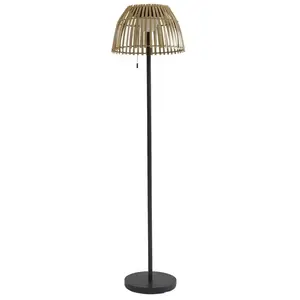 Comparateur de prix : Lucande Lampe sur pied LED Eligio, bambou, Ø 39 cm, RVB