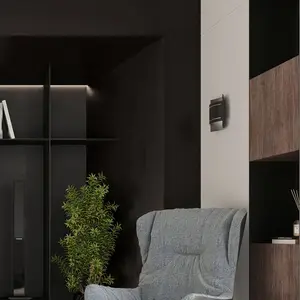 Euluna Isotta applique, demi-ronde, noire pas cher