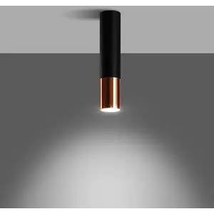 Euluna Thalassa downlight 1 lampe noir/cuivré 29cm pas cher