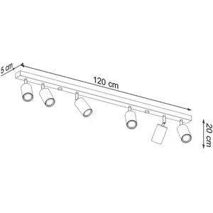 Envostar Peach Puff spot plafond bois cylindre x6Vendu parluminaire