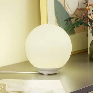 Lindby Smart lampe de table LED Cosmia, blanc, verre, TuyaVendu parluminaire