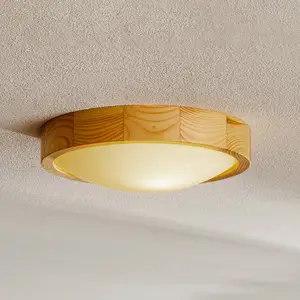 Envostar Zeus plafonnier en bois, pin, Ø 27 cm pas cher